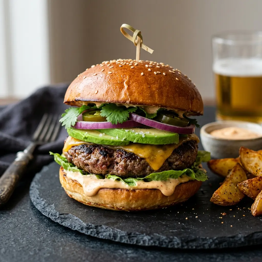 Fotografie cu Burger mexican gata de servire