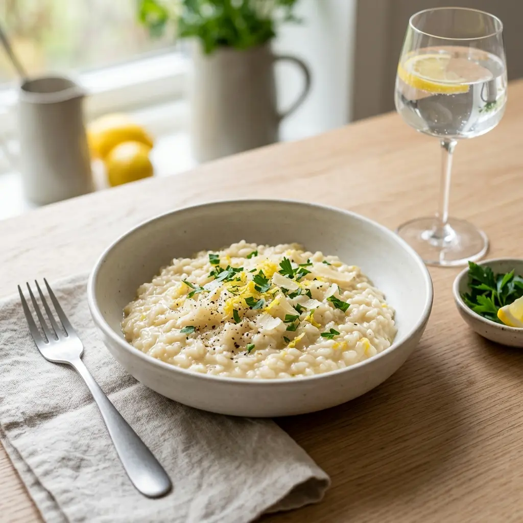 Fotografie cu Risotto cu lămâie gata de servire